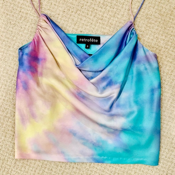 Retrofete, silk tie dye tank. Size small. Never worn - Picture 2 of 2